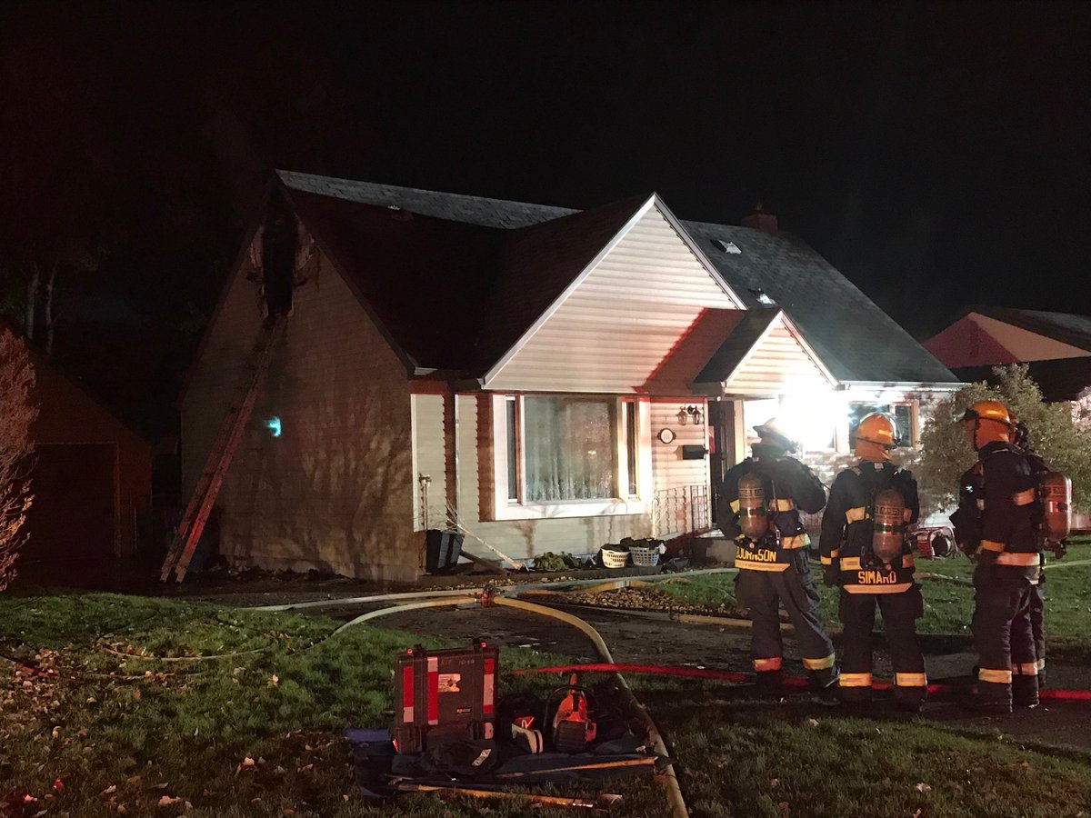 Smoke filled a McLaughlin Avenue home after a fire on Monday October 15, 2018 (City of Winnipeg)