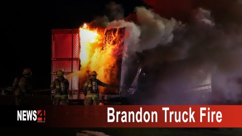 Brandon truck fire graphic