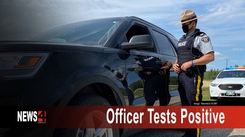 Officer tests positive