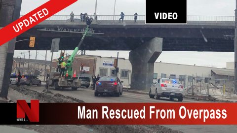 Man recued from overpass