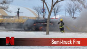 Semi-truck fire